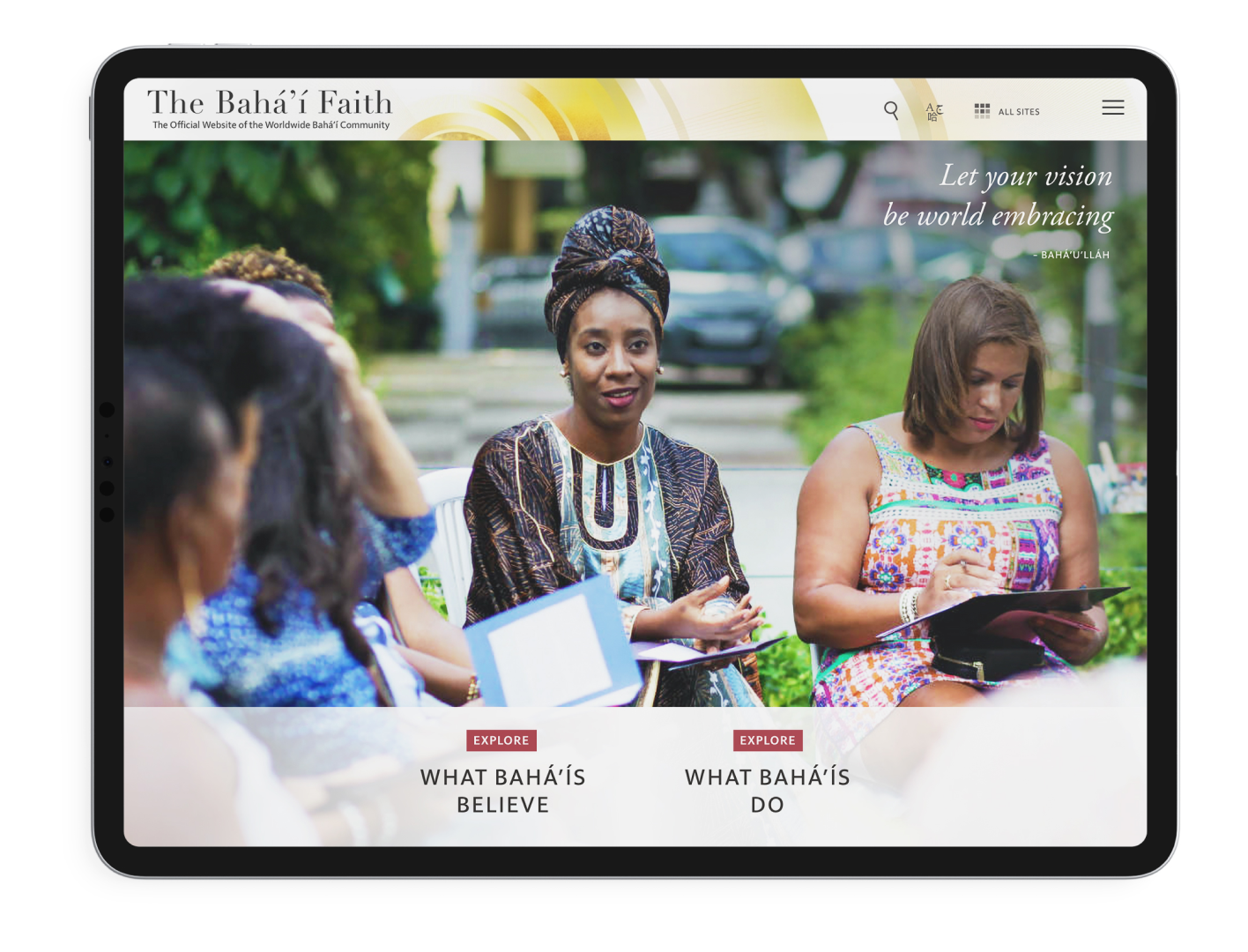 bahai.org auf dem iPad